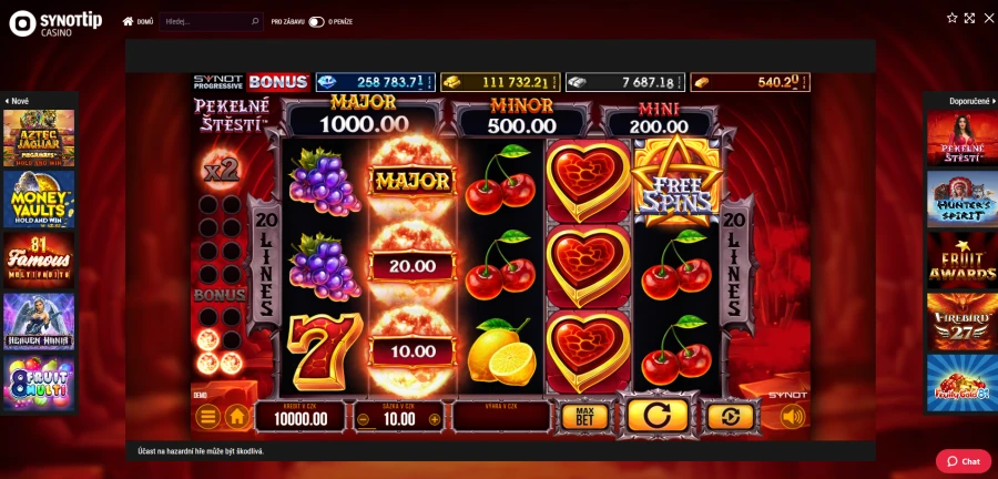 Pekelné štěstí V Synot Tip Casinu