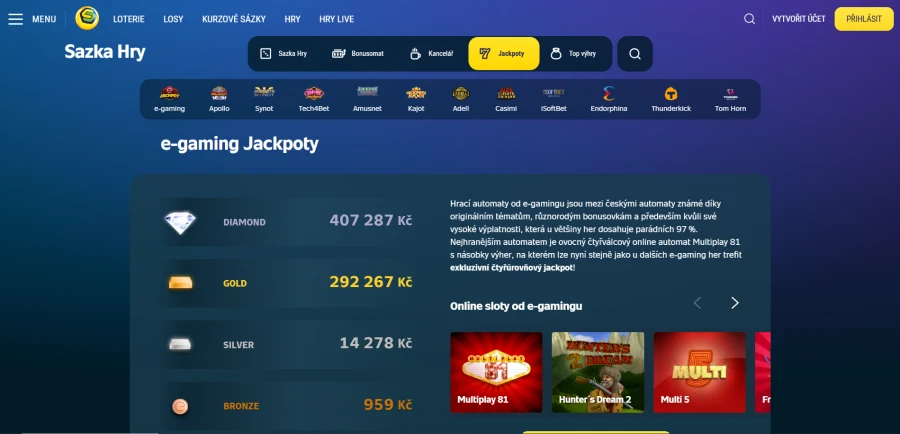 Sazka Hry Jackpoty