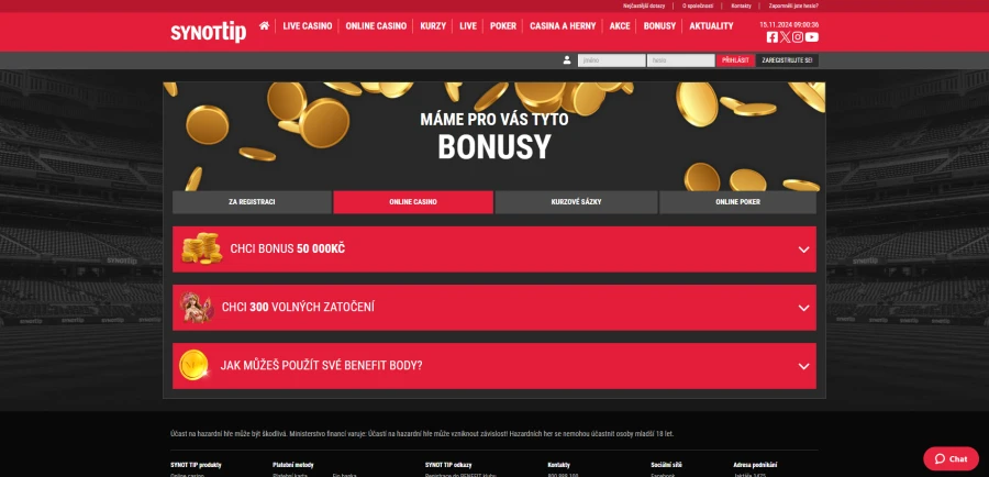 Synot Tip Bonusy