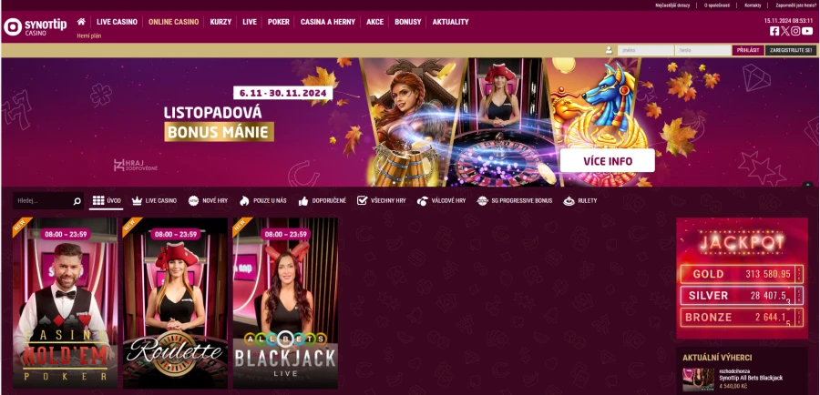 Synot Tip Live Casino