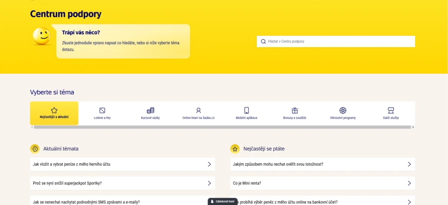Sazka Hry Podpora