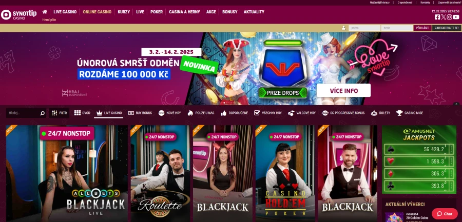 Synot Tip Live Casino