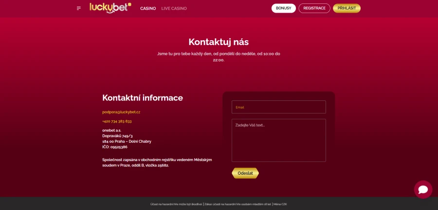 Luckybet Casino Podpora