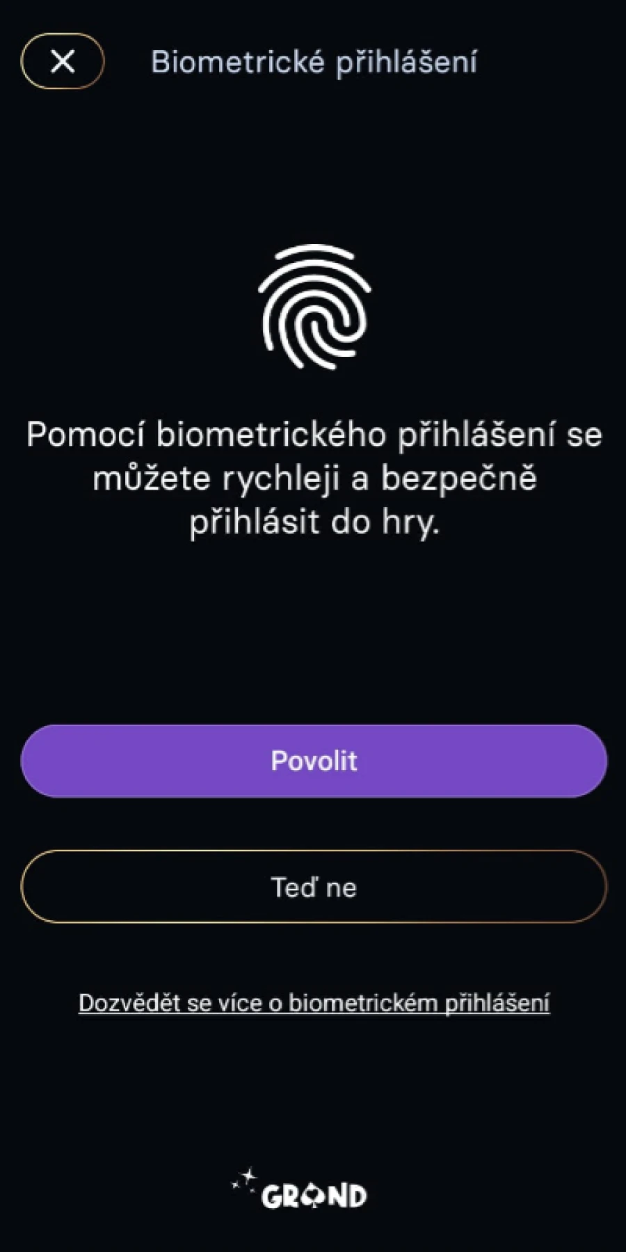 Mobilní Aplikace Grandwin Biometrie