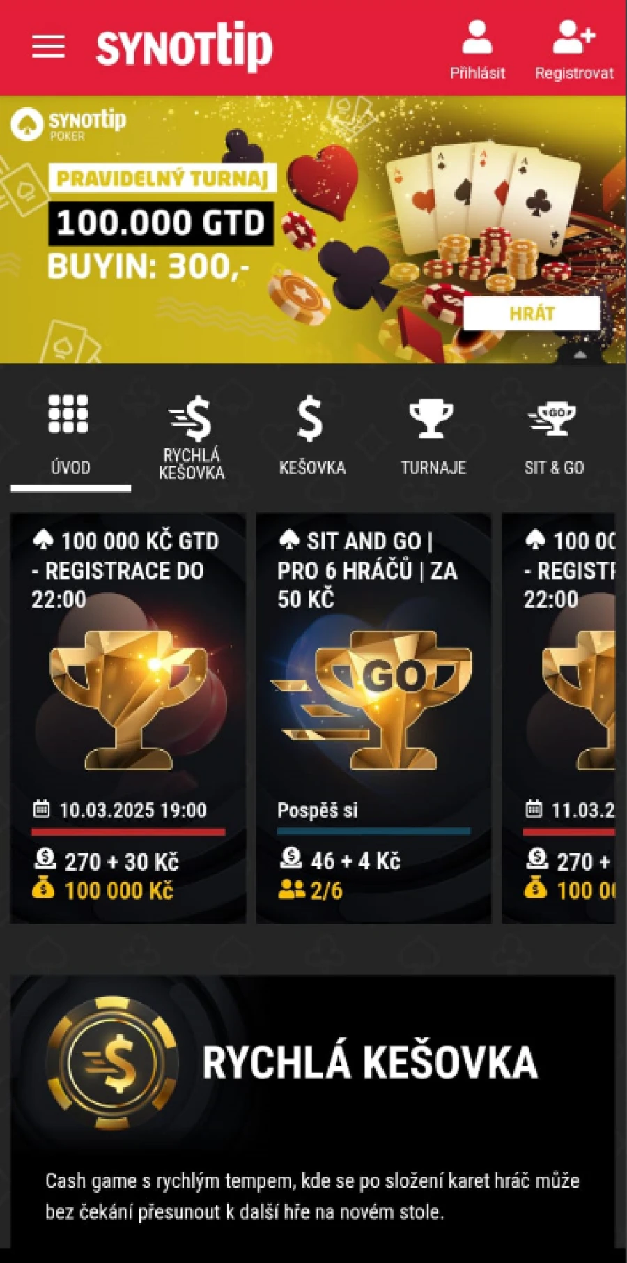 Mobilní Aplikace Synot Tip Poker