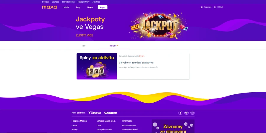 Maxa Vegas Bonusy