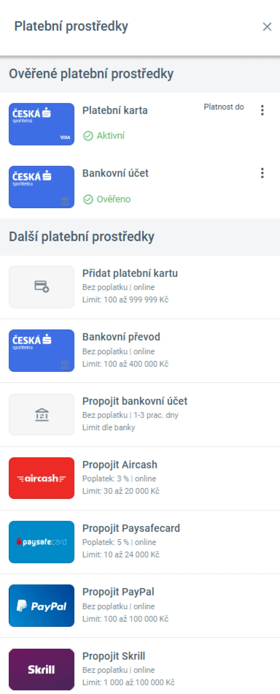 Maxa Platební Metody