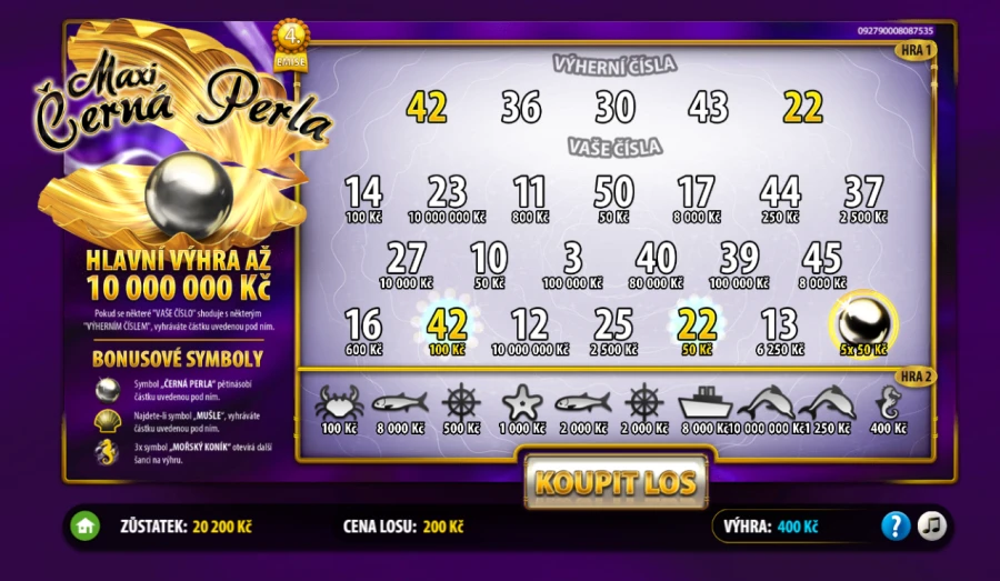 Maxi Černá Perla Setřený Los