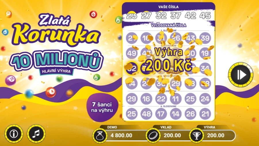 Zlatá Korunka Online Setřená