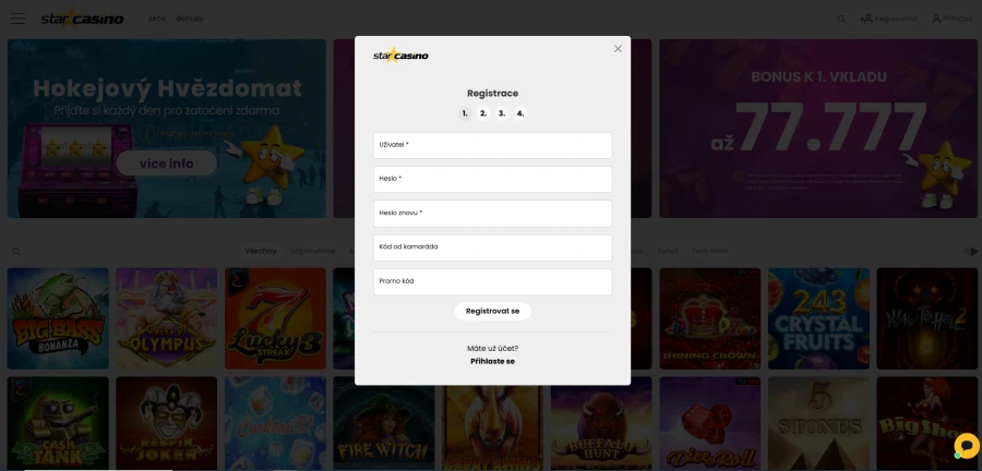 Star Casino Registrace