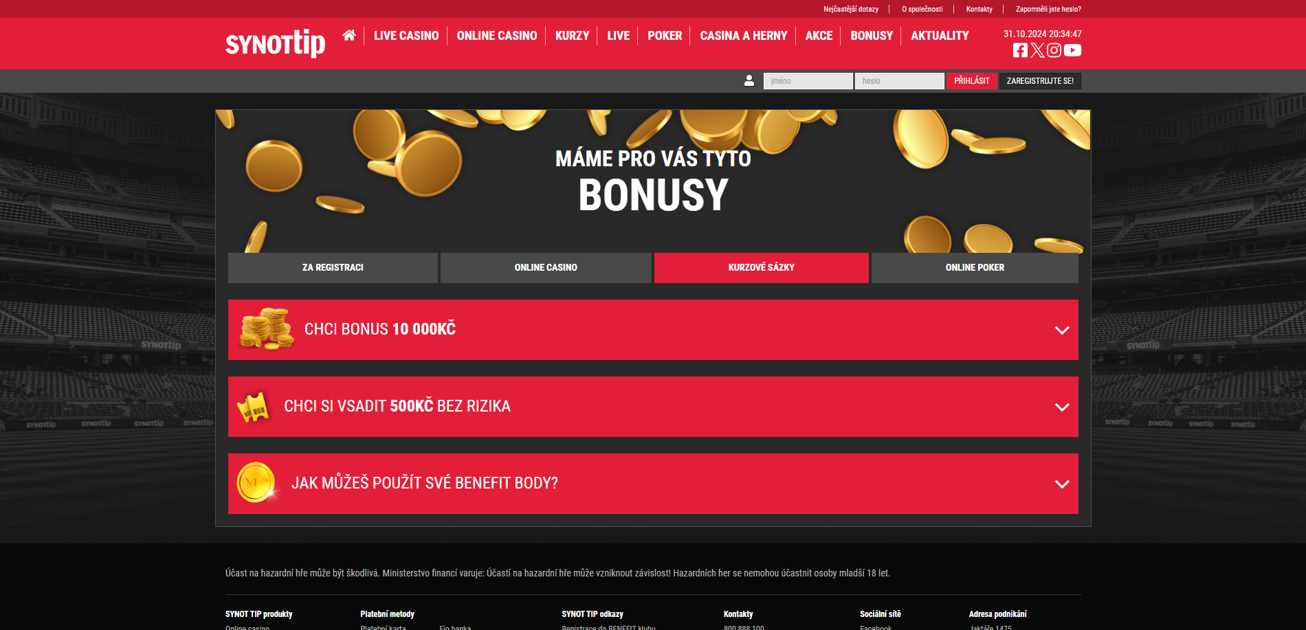 Synot Tip Bonusy