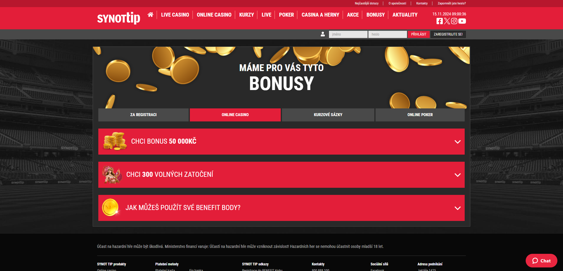 Synot Tip Bonusy