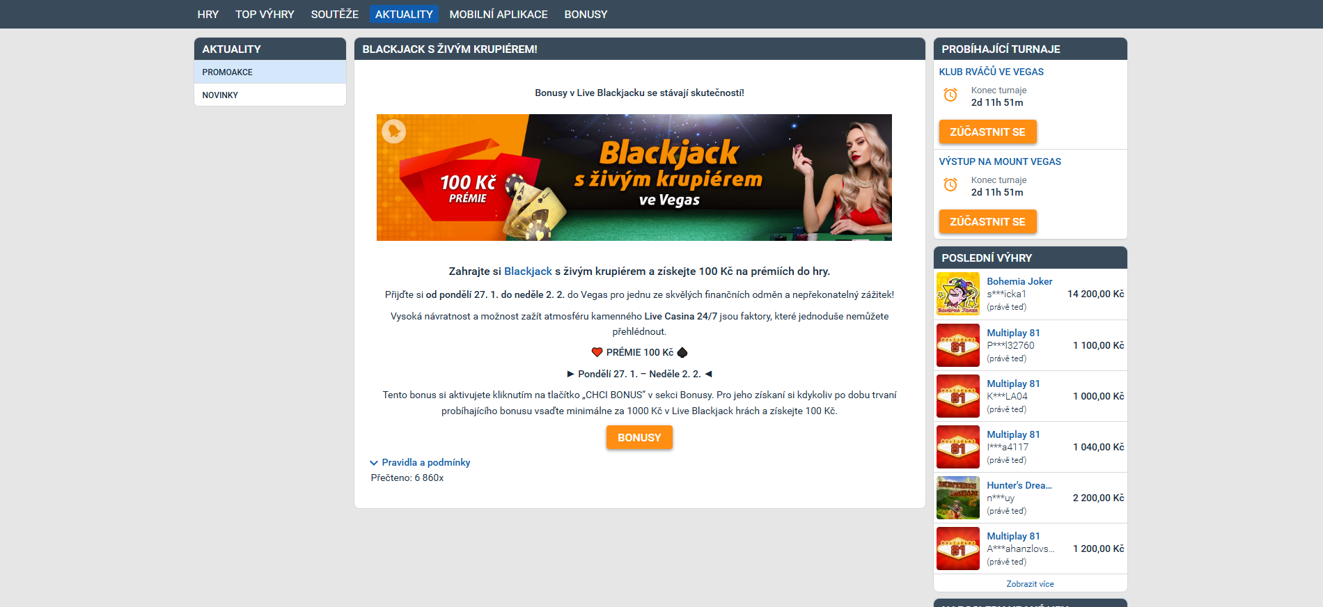 Blackjack Bonus Tipsport