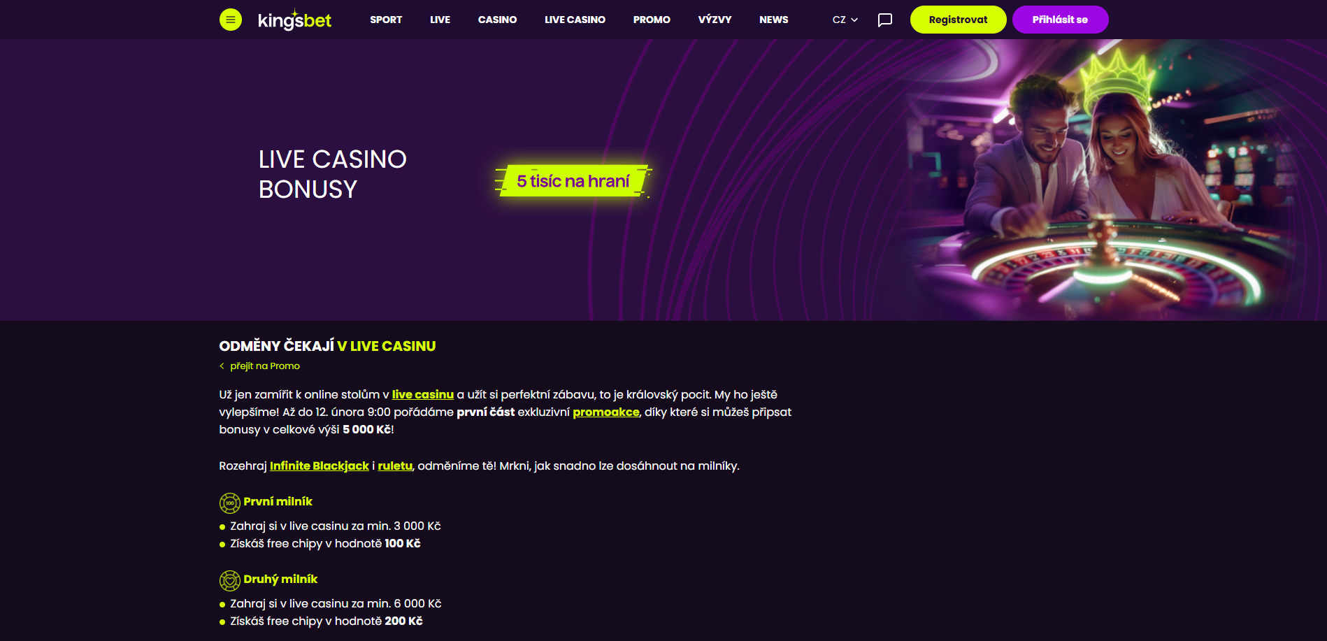 Kingsbet Live Casino Bonusy