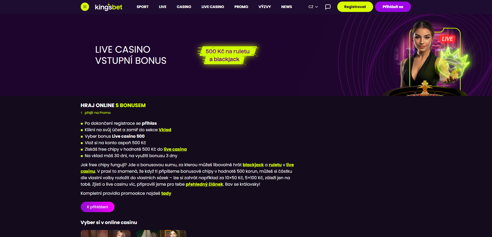 Kingsbet Live Casino Vstupní Bonus