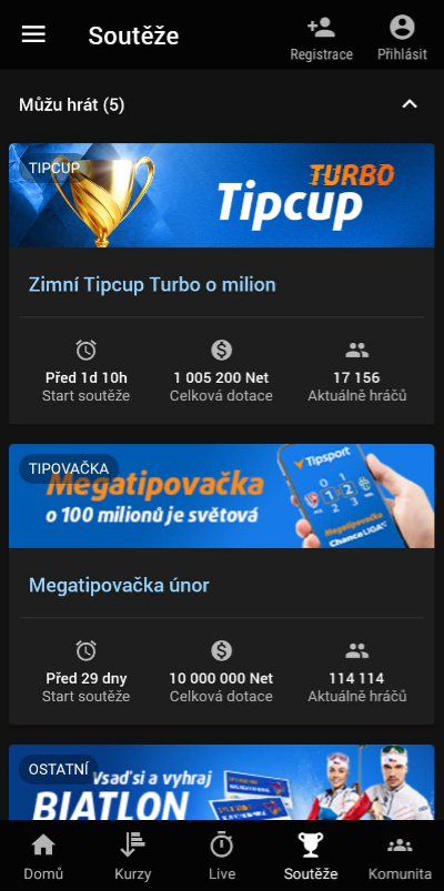 Mobilní Aplikace Tipsport Soutěže