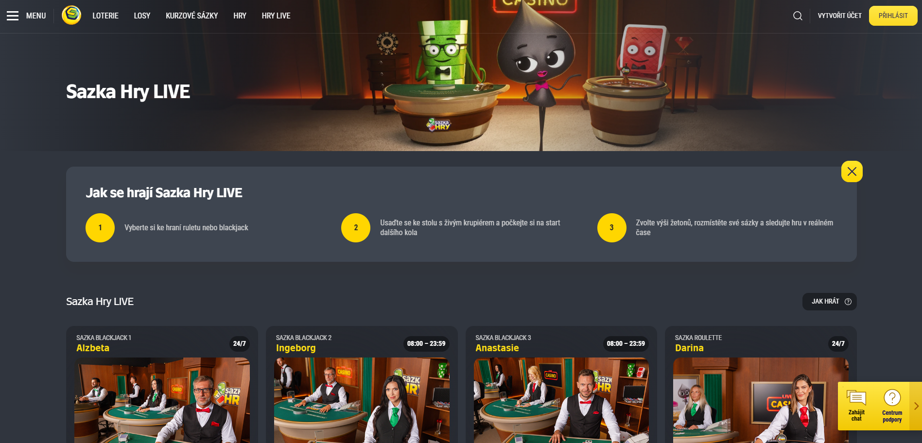 Sazka Hry Live Casino