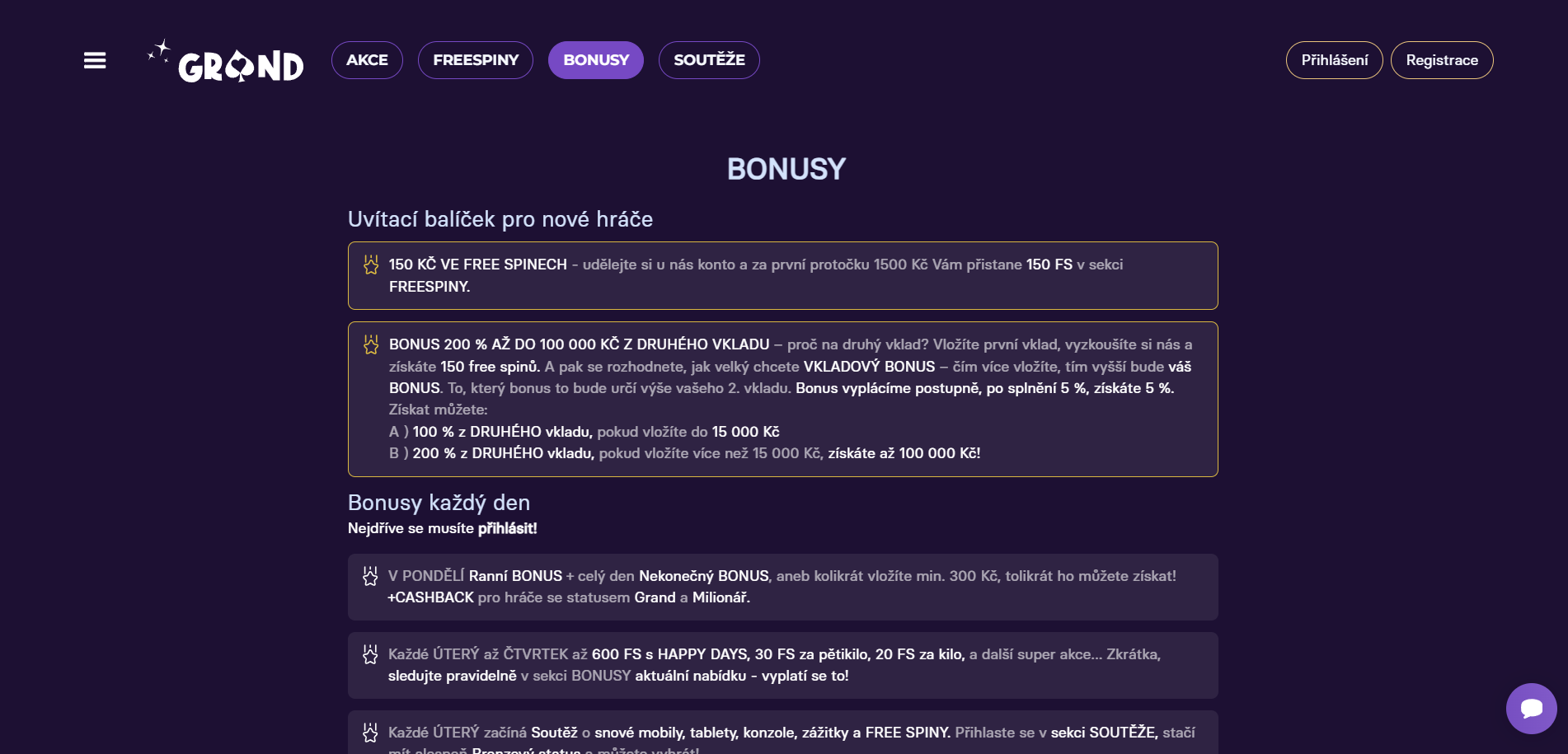 Grandwin Bonusy