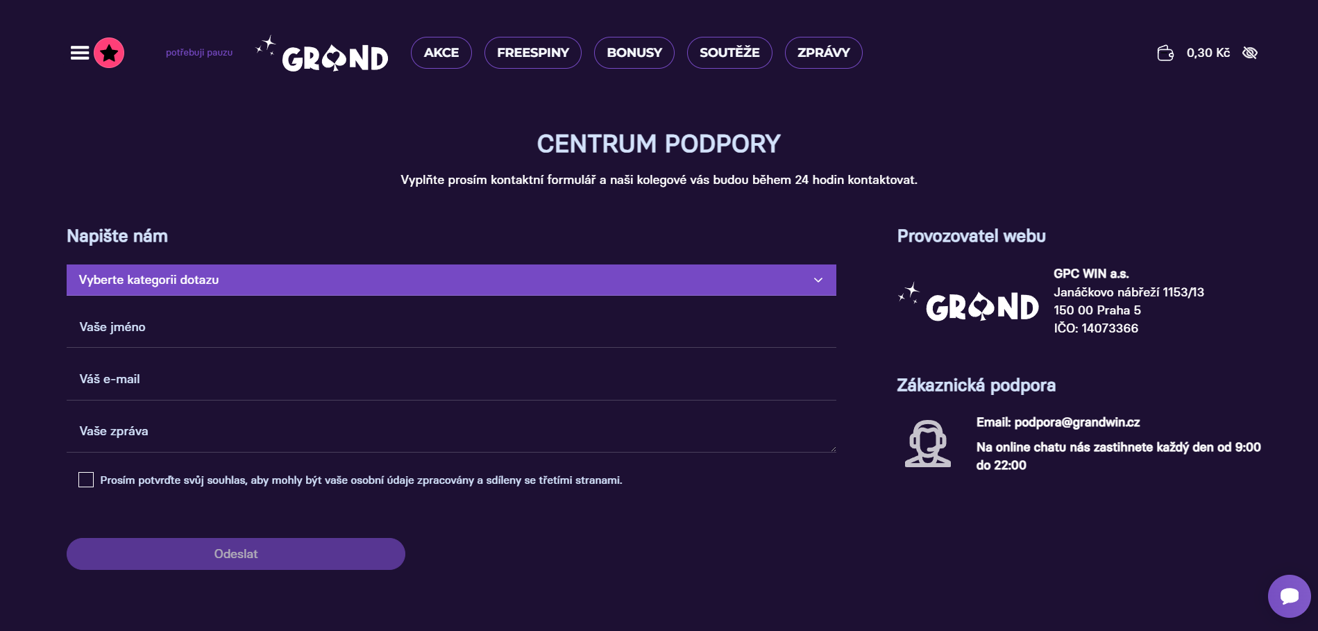 Grandwin Podpora