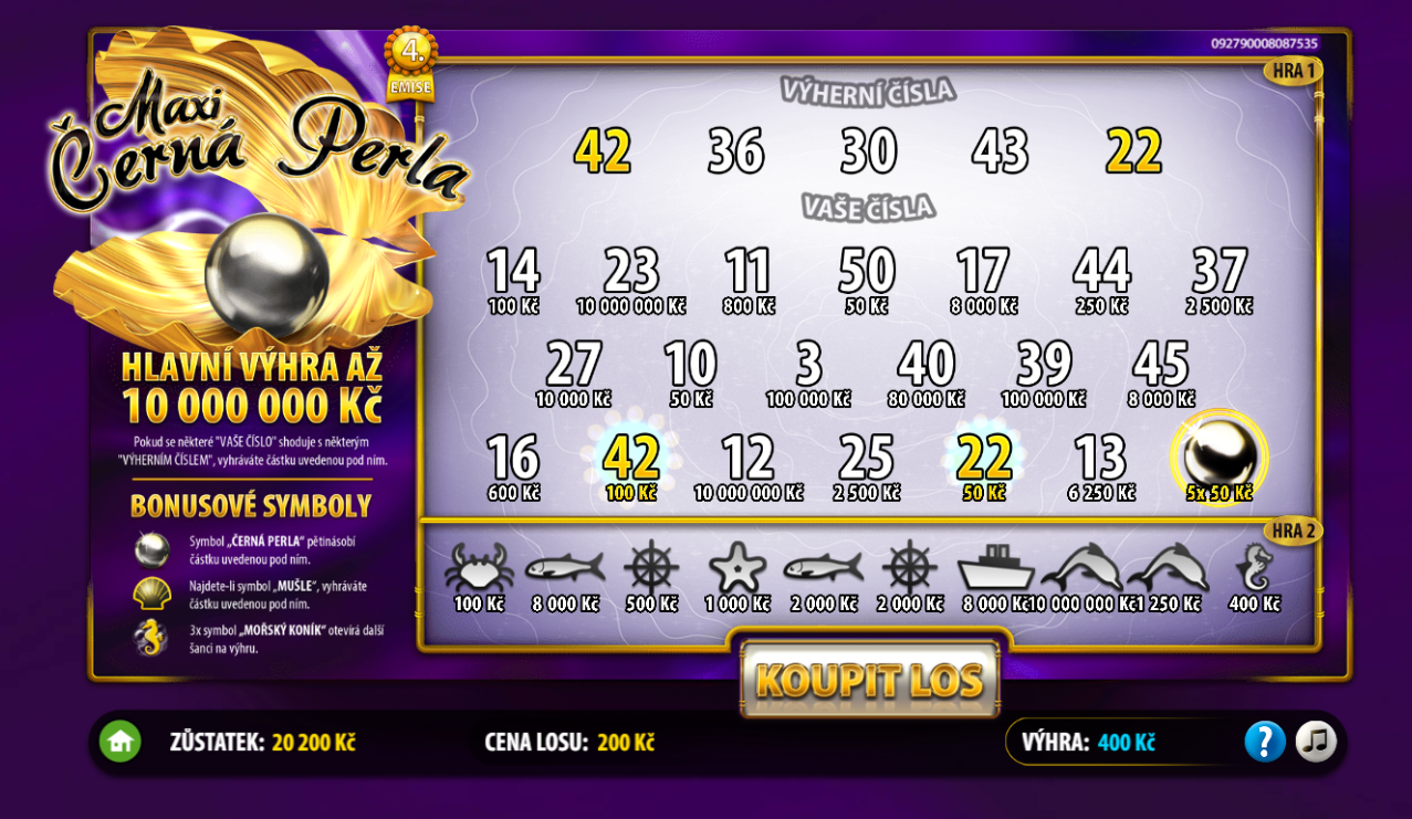 Maxi Černá Perla Setřený Los