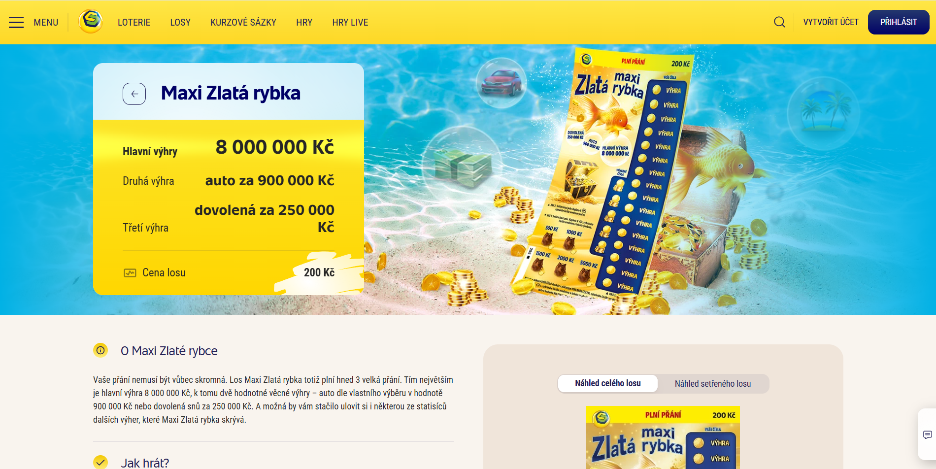 Maxi Zlatá Rybka Sazka